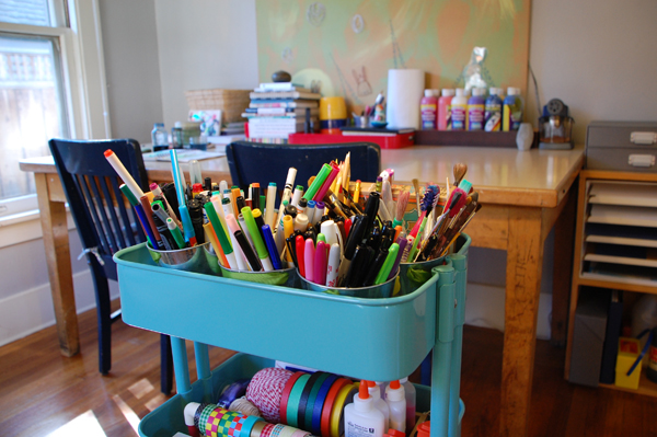 How to set up and Art Cart for easy-to-reach, everyday art supplies | TinkerLab