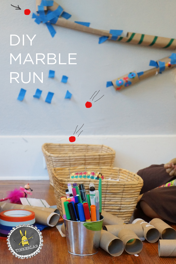 Easy DIY Marble Run that helps children practice problem solving and develop creative thinking skills | TinkerLab.com